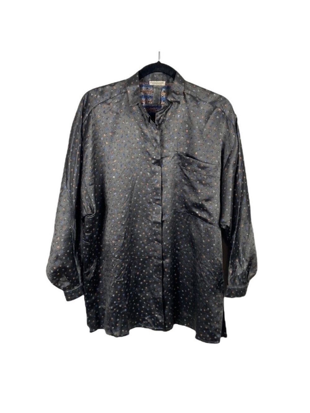 Vintage Toni Gard Dainty Floral Sparkly Button Down Size XL